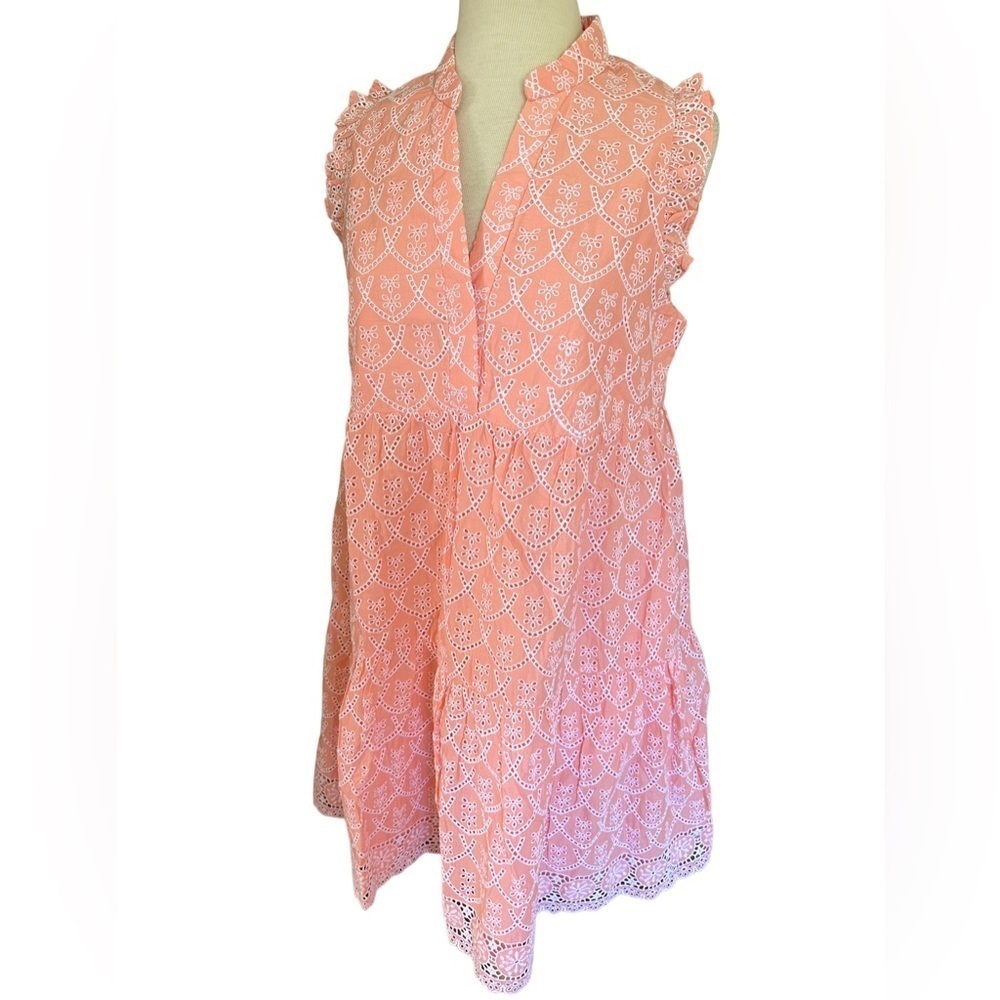LILLY PULITZER Large Briela Peach Hyacinth Floral Arch Eyelet Dress - Picture 6 of 16